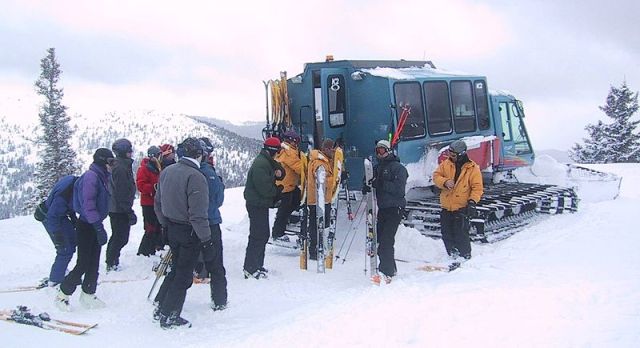 Snowcat skiing.  The poor and lazy ski bum's ticket to the backcountry.